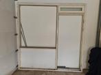 Gebruikt kozijn met deur en raam, Doe-het-zelf en Verbouw, Deuren en Horren, Ophalen, Hout, Buitendeur, 200 tot 215 cm