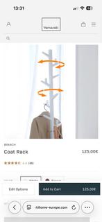 Kastok Yamazaki wit, Ophalen of Verzenden, Zo goed als nieuw, Metaal, Staande kapstok