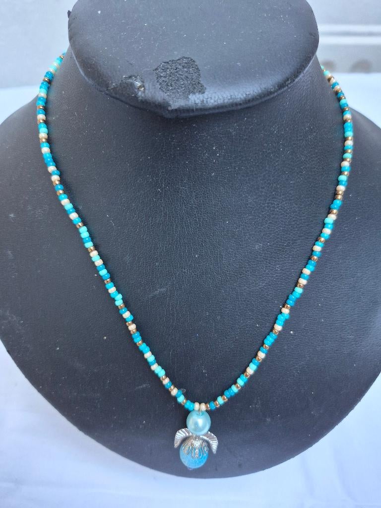KETTING, Sieraden, Tassen en Uiterlijk, Kettingen, Verzenden, Nieuw, Blauw, Overige materialen