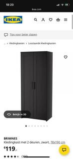 zwarte brimnes kast, Huis en Inrichting, Kasten | Kledingkasten, Ophalen, Met plank(en), 50 tot 100 cm, Zo goed als nieuw