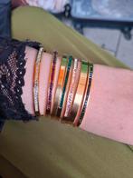 Armbanden set met strass steentjes, Staal, Nieuw, Ophalen of Verzenden, Goud