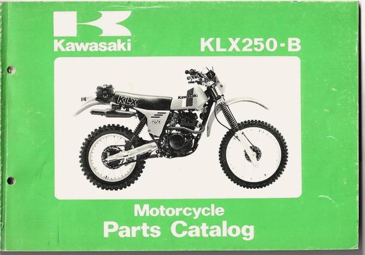 Kawasaki KLX250 B parts catalog (1852z), Motoren, Handleidingen en Instructieboekjes, Kawasaki, Ophalen of Verzenden