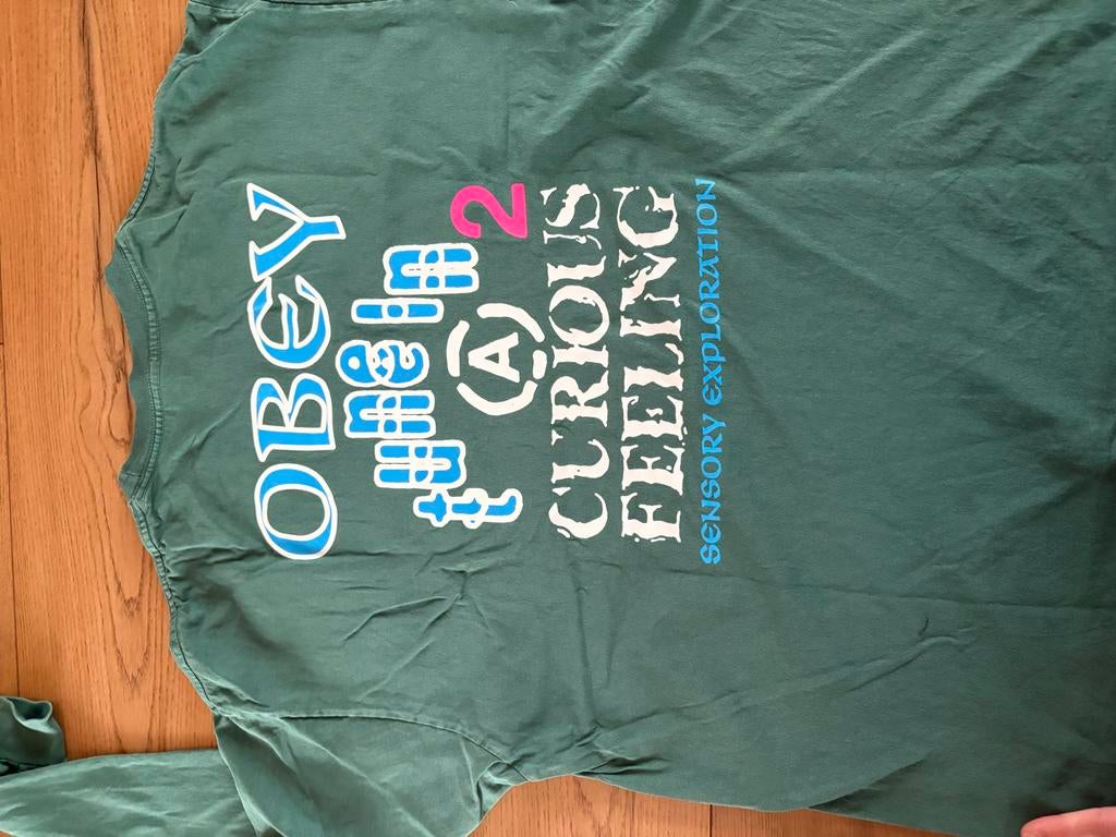 Obey L longsleeve shirt, Ophalen of Verzenden, Zo goed als nieuw, Maat 52/54 (L), Groen