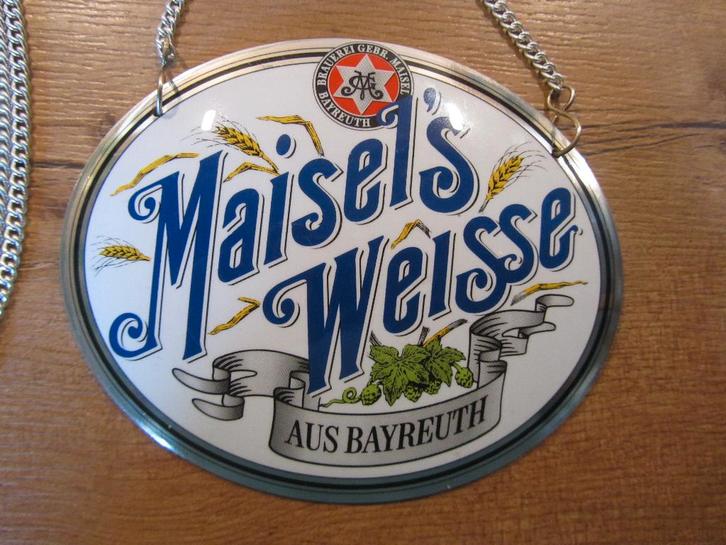 Maisel's Weisse biertap schild, Verzamelen, Biermerken, Reclamebord, Plaat of Schild, Overige merken, Ophalen of Verzenden