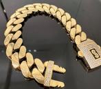 Prachtige 14 karaats gouden cuban armband, Sieraden, Tassen en Uiterlijk, Armbanden, Ophalen of Verzenden, Goud