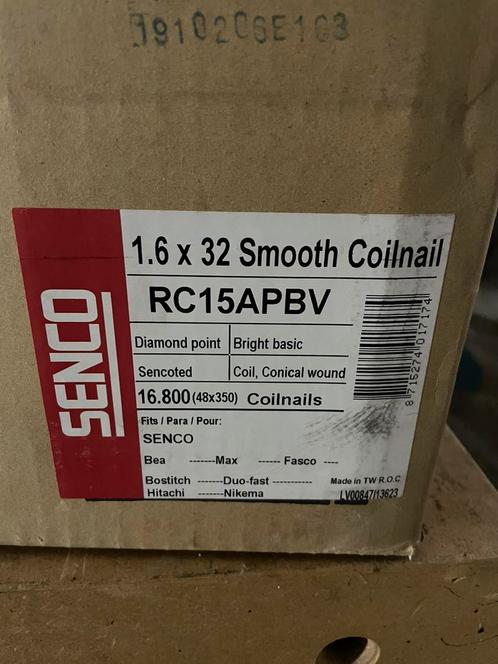 Senco 1,6 x 32 smooth coilnail Rc15APBV, Doe-het-zelf en Verbouw, Gereedschap | Boormachines, Nieuw, 600 watt of meer, Ophalen of Verzenden