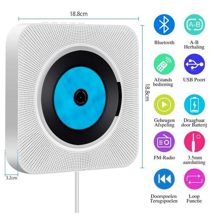 Nieuw Portable cd-speler bluetooth-fm-sd-usb en meer, Audio, Tv en Foto, Cd-spelers, Nieuw, Overige merken, Ophalen of Verzenden