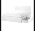 IKEA bed 140cm incl. matras & topper – zeer goede staat, Huis en Inrichting, Slaapkamer | Bedden, Ophalen, Wit, Tweepersoons, 140 cm