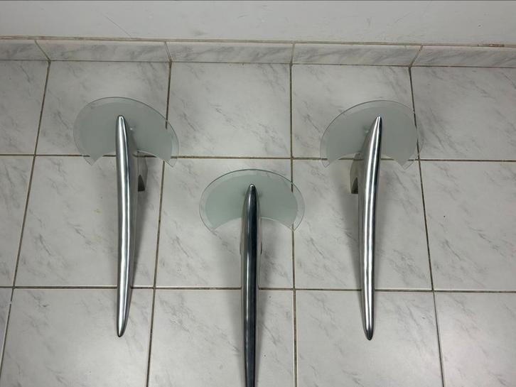 Set van twee vintage Alien wandlampen Metalarte, Huis en Inrichting, Lampen | Wandlampen, Zo goed als nieuw, Glas, Metaal, Ophalen of Verzenden