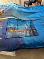 Blauw dekbedovertrek met Rotterdamse brug, Blauw, Dekbedovertrek, Tweepersoons, Ophalen of Verzenden