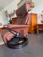Stressless Fauteuil Leer Bruin + Hocker, Huis en Inrichting, Fauteuils, Ophalen, Gebruikt, Leer, 75 tot 100 cm