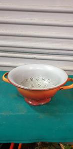 emaille vergiet oranje gebruikt groot, Ophalen of Verzenden, 'T Olde Gre-j, Info@toldegrej.nl, Endepoelstraat 20f Didam