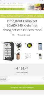 Droogtent compleet 60x60x140cm, Ophalen of Verzenden, Glas, Zo goed als nieuw, Aluminium