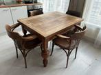 Antieke uitschuifbare eettafel met Thonet stoelen, Ophalen