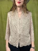 Vintage Blouse / top / jasje, maat 40/L - kant - beige, Kleding | Dames, Blouses en Tunieken, Gedragen, Beige, Maat 38/40 (M)