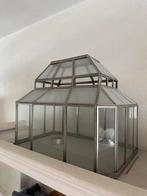 Tafel kas met glas en gelast zilverwerk / tafelkas, Ophalen of Verzenden, Glas, Zo goed als nieuw, Aluminium