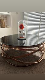 Zwarte/gouden ronde tafel, Huis en Inrichting, Tafels | Eettafels, Ophalen, Gebruikt, 50 tot 100 cm, Rond