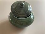 Vintage Keramische pot opbergpot groen antiek, Ophalen of Verzenden