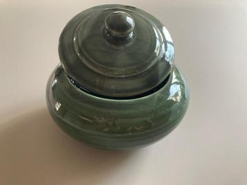Vintage Keramische pot opbergpot groen antiek beschikbaar voor biedingen