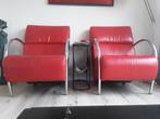 Rood lederen Leolux Scylla fauteuil, Huis en Inrichting, Ophalen, Gebruikt, 50 tot 75 cm, Leer