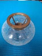 Glazen Kandelaar met Bronzen Details, Brons of Koper, Ophalen of Verzenden, Zo goed als nieuw, Bruin