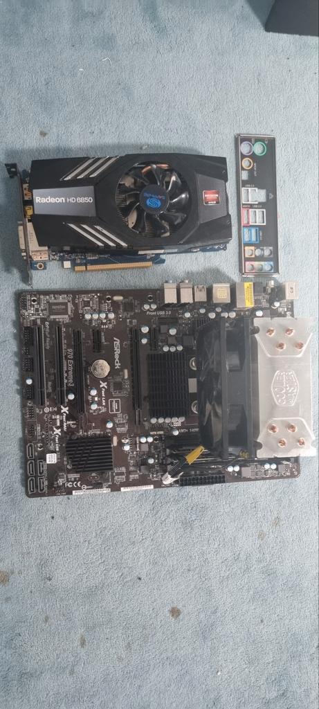 Asrock 970 Extreme 3 met fx 6300 cpu 8 gig ddr3, Computers en Software, Moederborden, Gebruikt, DDR3, Ophalen of Verzenden