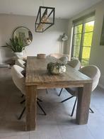 Mooie robuuste eettafel wagonhout 260x100x78, Ophalen, Gebruikt, 200 cm of meer, 50 tot 100 cm