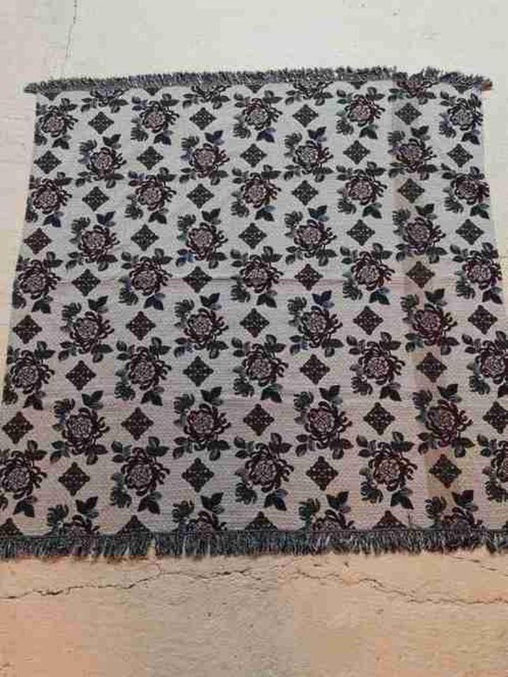 Grand foulard bloemen paars blauw groen 155/150, Huis en Inrichting, Woonaccessoires | Plaids en Woondekens, Gebruikt, Ophalen of Verzenden