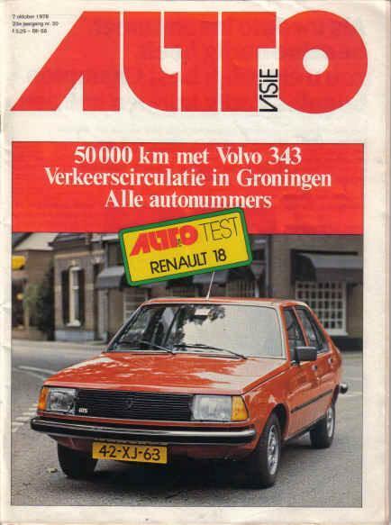 Autovisie 20 1978 : Renault 18 GTS - Fiat 131 - Volvo 343 DL, Boeken, Auto's | Folders en Tijdschriften, Gelezen, Algemeen, Ophalen of Verzenden