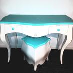 Mooie sidetable/ balkon tafel met kruk., Ophalen, Gebruikt