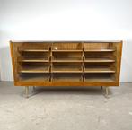 Vintage toonbank met lades en glazen blad, Gebruikt, 5 laden of meer, Ophalen of Verzenden, Minder dan 100 cm