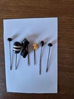 6 hoedenspelden voor kinderhoedjes, Sieraden, Tassen en Uiterlijk, Antieke sieraden, Ophalen of Verzenden, Overige materialen