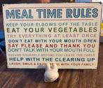 metalen bord “ meal time rules “, Antiek en Kunst, Ophalen