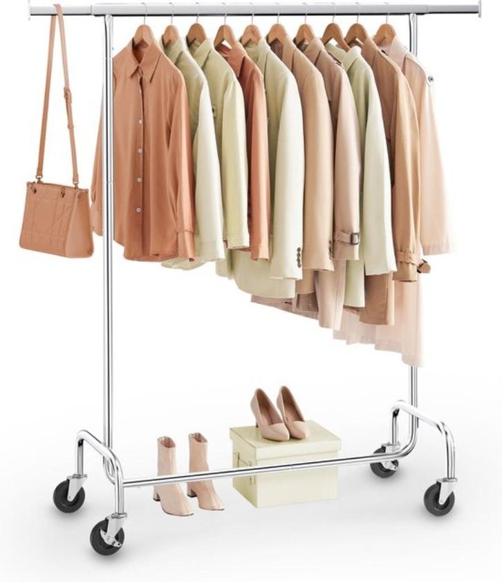 Kledingrek op 4 zwenkwielen (Goud), Huis en Inrichting, Woonaccessoires | Overige, Zo goed als nieuw, Ophalen