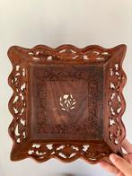 Vierkant vintage brocante hout houten dienblad, Huis en Inrichting, Woonaccessoires | Dienbladen, Ophalen of Verzenden, Zo goed als nieuw