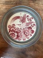 Chinoiserie Tegel in Tinnen Bord - Vogel en karaf, Ophalen of Verzenden