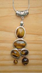 SALE: Ketting met grote hanger van tijgeroog, Info.adorabeads@gmail.com, Want 18 Hoogvliet, Adorabeads, Bruin
