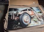 Foto op plexiglas - Oude vrachtwagen - 105 x 70 cm, Ophalen, Zo goed als nieuw