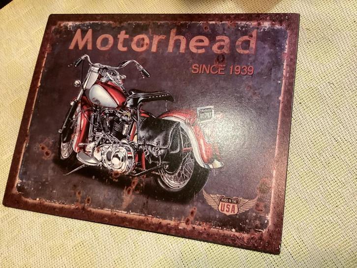 Motorhead sinds 1939 Harley Davidson Reclamebord Nieuw, Huis en Inrichting, Woonaccessoires | Wanddecoraties, Nieuw, Ophalen of Verzenden