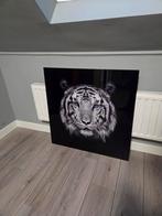 Glazen Schilderij - Tijger - 80x80 cm, Huis en Inrichting, Woonaccessoires | Schilderijen, Tekeningen en Foto's, Ophalen of Verzenden