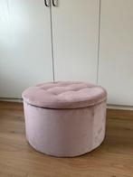 Roze opberg poef, Huis en Inrichting, Banken | Voetenbanken en Poefen, Ophalen, Zo goed als nieuw, Rond, 50 tot 75 cm