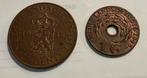 2 oude munten ned.indie 1945, Ophalen of Verzenden, Zuidoost-Azië
