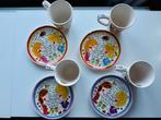 Blond Amsterdam Even bijkletsen 4x mok + schotel, Ophalen, Gebruikt, Blond Amsterdam, Kop(pen) en/of Schotel(s)