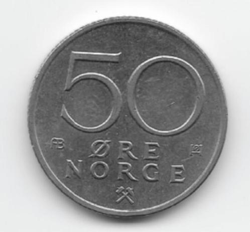 Noorwegen 50 øre 1976 KM# 418, Postzegels en Munten, Munten | Europa | Niet-Euromunten, Losse munt, Overige landen, Verzenden