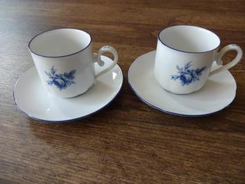 Kop en schotel Rosita(per 2), blauwe roos, DE beschikbaar voor biedingen