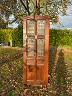 2 Oude deuren met glas in lood, Doe-het-zelf en Verbouw, Glas en Ramen, Gevelraam of Ruit, Gebruikt, Glas in lood, 80 tot 120 cm