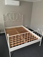 IKEA leirvik stalen bed wit 140 x 200, Huis en Inrichting, Slaapkamer | Bedden, Ophalen, Wit, Tweepersoons, 140 cm