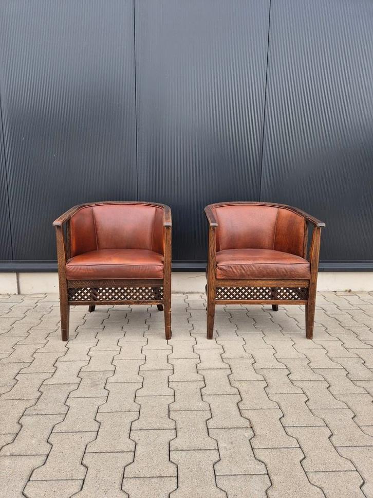 2 chesterfields fauteuils, Antiek en Kunst, Antiek | Meubels | Stoelen en Banken, Ophalen