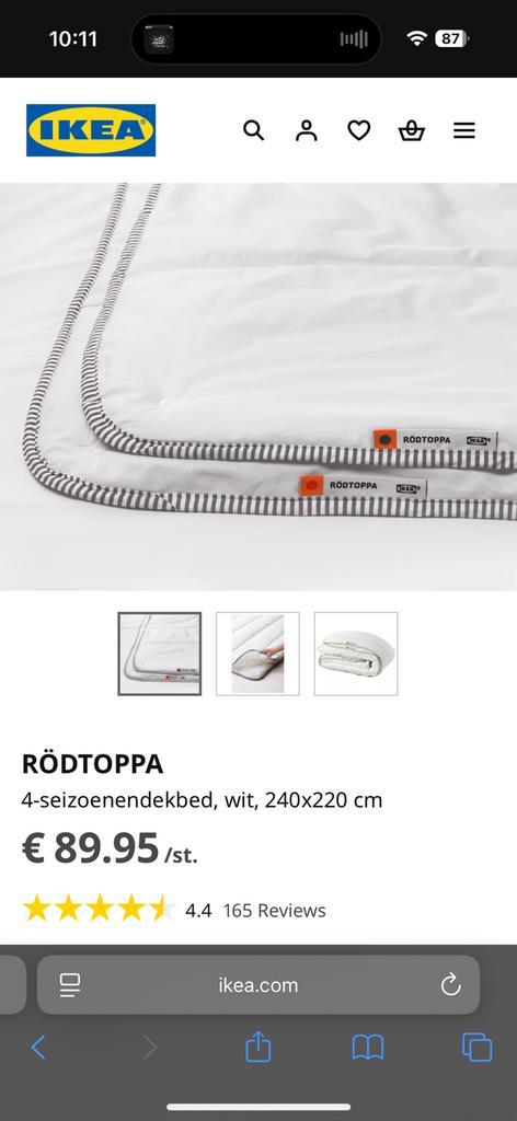 4 seizoekendekbed Rödtoppa 240x220cm van Ikea, Huis en Inrichting, Slaapkamer | Beddengoed, Gebruikt, Deken of Dekbed, Tweepersoons
