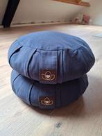 2 Meditatiekussen + 2 bolsters Ecoyogi blauw, Ophalen of Verzenden, Zo goed als nieuw